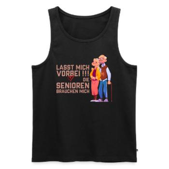 Vorbei Senioren brauchen Pfleger - Männer Premium Bio Tank Top - Schwarz - Vorne - AI Model Male 178 light (178cm)