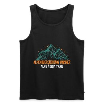 Alpenüberquerung Finisher Alpe Adria Trail - Männer Premium Bio Tank Top - Schwarz - Vorne - Michal (187cm)