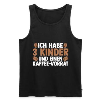 Mama Von 3 Kindern Kaffe - Männer Premium Bio Tank Top - Schwarz - Vorne - Michal (187cm)