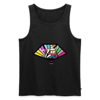 Japan Samurai Ninja Hamster Schwert Fächer Asien - Männer Premium Bio Tank Top - Schwarz - Vorne - Michal (187cm)