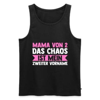 Mama Von 2 Kindern - Männer Premium Bio Tank Top - Schwarz - Vorne - Michal (187cm)
