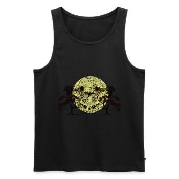 Moon, Forest, Trees, Nature, Botany, Flora - Men's Premium Organic Tank Top - black - Front - Michal (187cm)