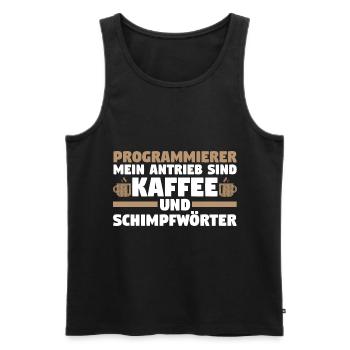 Programmieren Entwickler Coder Kaffee Programmiere - Männer Premium Bio Tank Top - Schwarz - Vorne - Michal (187cm)