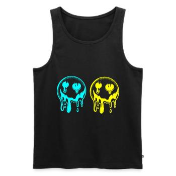 Soleil, Drôle, Drôle, Soleil, Drôle, Été - Débardeur bio Premium Homme - noir - Devant - Michal (187cm)
