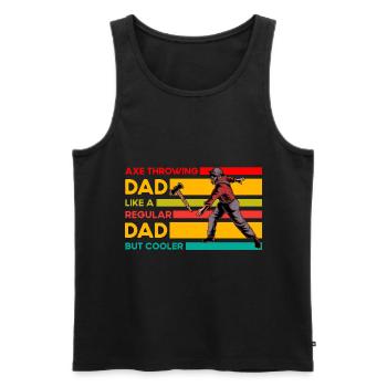 Axe Throwing dad like a regular Dad but cooler - Männer Premium Bio Tank Top - Schwarz - Vorne - Michal (187cm)