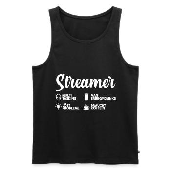 Gaming Zocken Zocker Gamer Streaming Streamer - Männer Premium Bio Tank Top - Schwarz - Vorne - Michal (187cm)