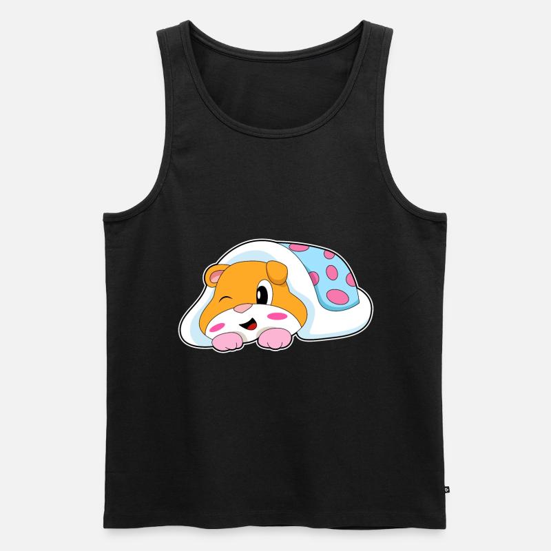 Hamster Sleeping Blanket - Men's Premium Organic Tank Top - black