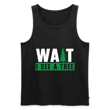 Wait I see a tree woodworker arborist - Men's Premium Organic Tank Top - black - Front - Michal (187cm)