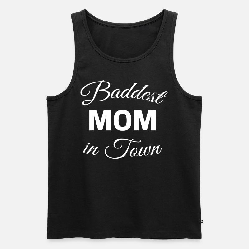 Baddest Mom in Town - Männer Premium Bio Tank Top - Schwarz