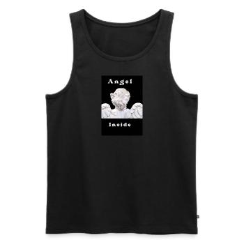 Engel - Männer Premium Bio Tank Top - Schwarz - Vorne - AI Model Male 178 light (178cm)