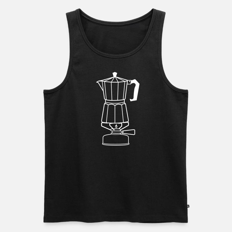Camping-Kaffee - Männer Premium Bio Tank Top - Schwarz