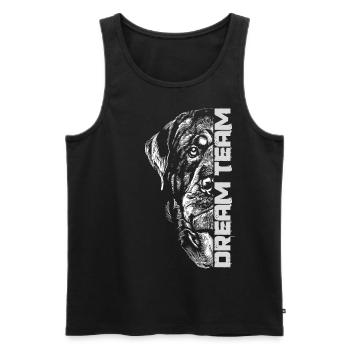 Rottweiler Dream Team - Men's Premium Organic Tank Top - black - Front - Michal (187cm)