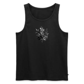 Botanical diversity - Men's Premium Organic Tank Top - black - Front - AI Model Male 178 light (178cm)