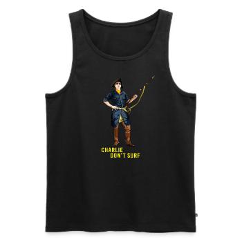 Charlie Don't Surf - Men's Premium Organic Tank Top - black - Front - Michal (187cm)