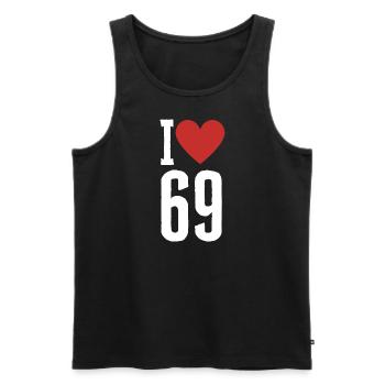 J’aime 69 - Débardeur bio Premium Homme - noir - Devant - Michal (187cm)