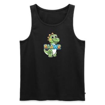 Raawr Dino Kinds - Men's Premium Organic Tank Top - black - Front - Michal (187cm)