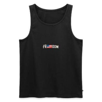 USA Drapeau américain Faith Freedom Stars Stripes 4ème - Débardeur bio Premium Homme - noir - Devant - Michal (187cm)