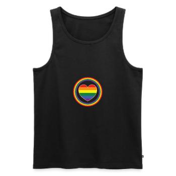 Gay Heart Gay Lesbienne Lesbienne Cadeau - Débardeur bio Premium Homme - noir - Devant - AI Model Male 178 light (178cm)