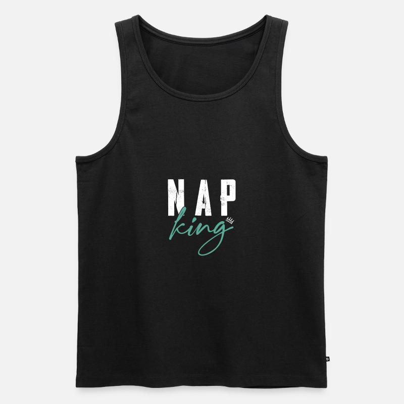 schlaf könig - Männer Premium Bio Tank Top - Schwarz