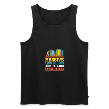 Lawyer gifts for law students & attorneys - Men's Premium Organic Tank Top - black - Front - AI Model Male 178 light (178cm)