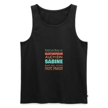 Sabine - Männer Premium Bio Tank Top - Schwarz - Vorne - AI Model Male 178 light (178cm)