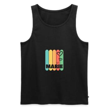 Herzen Marie - Männer Premium Bio Tank Top - Schwarz - Vorne - AI Model Male 178 light (178cm)