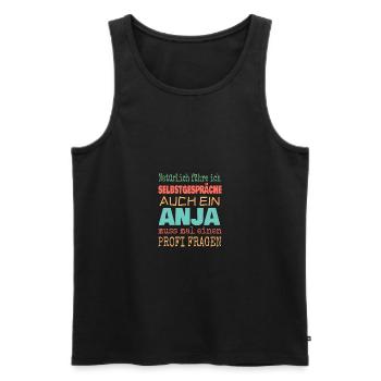 Anja - Männer Premium Bio Tank Top - Schwarz - Vorne - AI Model Male 178 light (178cm)
