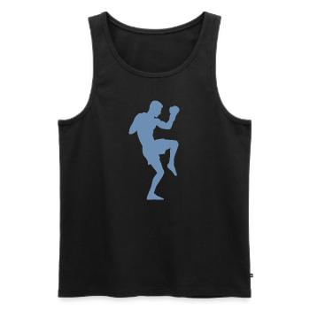 Boxer-Silhouette, Kraftvolles Kampfsport-Design - Männer Premium Bio Tank Top - Schwarz - Vorne - AI Model Male 178 light (178cm)