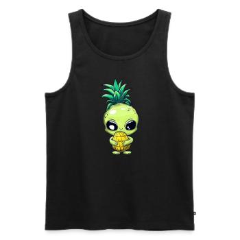 Alien aux poils d’ananas - Débardeur bio Premium Homme - noir - Devant - Michal (187cm)