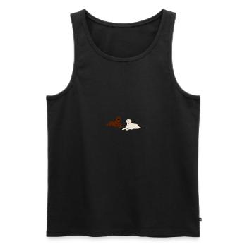 Bloder and brown labrador dog gift - Men's Premium Organic Tank Top - black - Front - Michal (187cm)