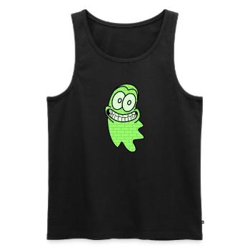 Geist an der Wand | Gespenst, Halloween, - Männer Premium Bio Tank Top - Schwarz - Vorne - Michal (187cm)