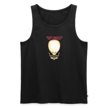 Arbeiten Sie intelligenter, nicht härter. Niedliche lustige Idee Gif - Männer Premium Bio Tank Top - Schwarz - Vorne - AI Model Male 178 light (178cm)