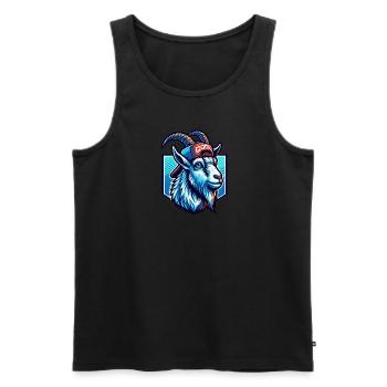 Gambling Goat with Gamepad Gamer - Men's Premium Organic Tank Top - black - Front - AI Model Male 178 light (178cm)