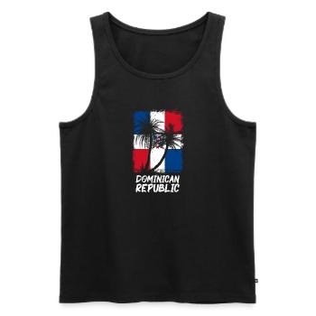 Dominican Republic Flag Dom Rep Flag Travel - Men's Premium Organic Tank Top - black - Front - Michal (187cm)