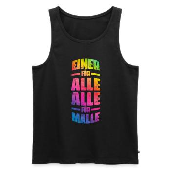 Malle Alle Für Einen Mallorca Spruch - Männer Premium Bio Tank Top - Schwarz - Vorne - AI Model Male 178 light (178cm)