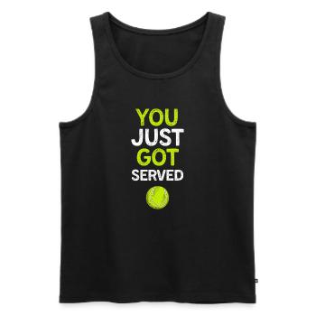 You Just Got Served Tennis Funny Tennis Gift - Men's Premium Organic Tank Top - black - Front - Michal (187cm)