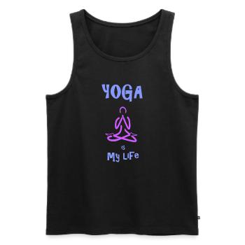 Yoga is my life - Männer Premium Bio Tank Top - Schwarz - Vorne - Michal (187cm)