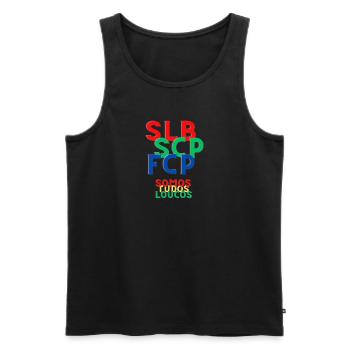 SOMOS LOUCOS - Débardeur bio Premium Homme - noir - Devant - AI Model Male 178 light (178cm)