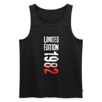 LIMITED EDITION 1982 - Débardeur bio Premium Homme - noir - Devant - AI Model Male 178 light (178cm)