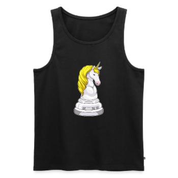 Einhorn Schachfigur Springer Schach - Männer Premium Bio Tank Top - Schwarz - Vorne - Michal (187cm)