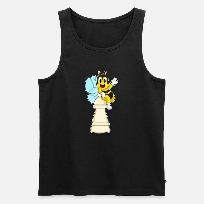Schachfigur Bauer Biene Schach - Männer Premium Bio Tank Top - Schwarz