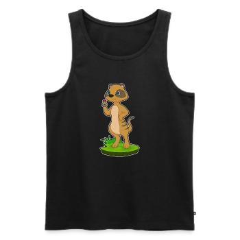 Erdmännchen Ring - Männer Premium Bio Tank Top - Schwarz - Vorne - Michal (187cm)