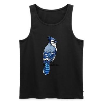 Geai bleu - Débardeur bio Premium Homme - noir - Devant - AI Model Male 178 light (178cm)