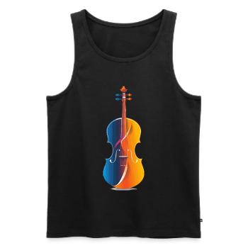 Geige Comic Look - Männer Premium Bio Tank Top - Schwarz - Vorne - Michal (187cm)
