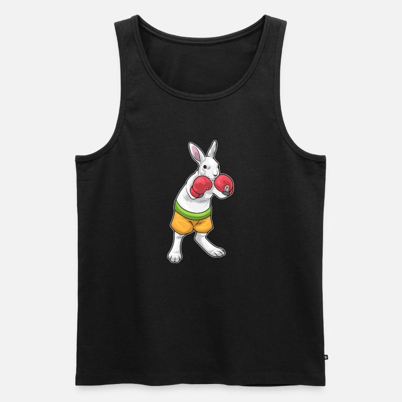 Hase Boxer Boxhandschuhe Boxen - Männer Premium Bio Tank Top - Schwarz