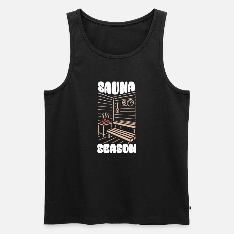 Sauna Season - Saunieren - Spruch - Männer Premium Bio Tank Top - Schwarz