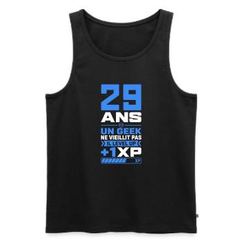 29 Ans Humour Geek 29 Ans Anniversaire Gamer - Débardeur bio Premium Homme - noir - Devant - Michal (187cm)