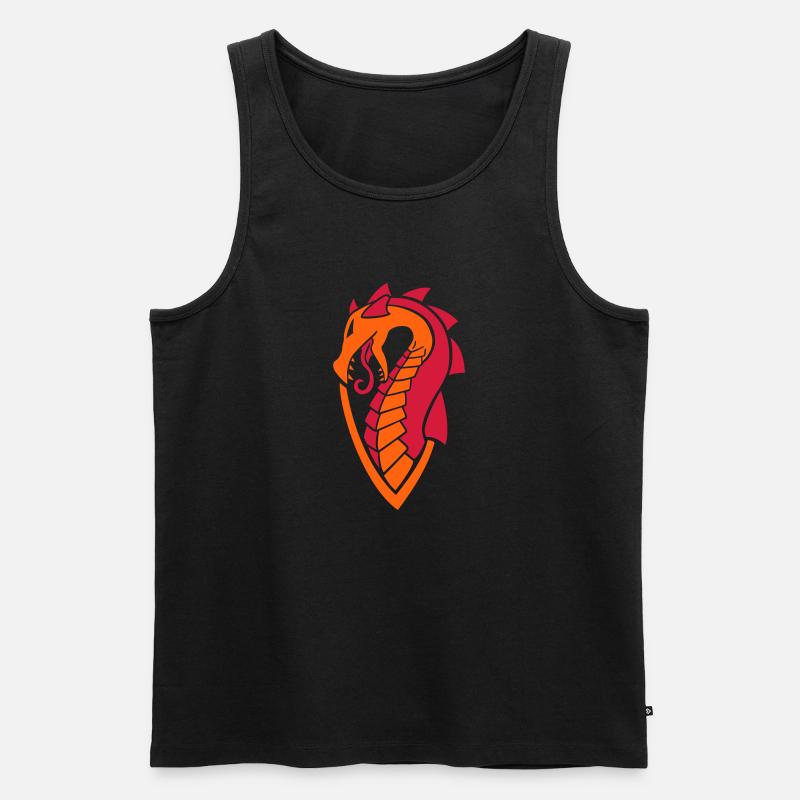 Drache (Wappen) 02 - Männer Premium Bio Tank Top - Schwarz