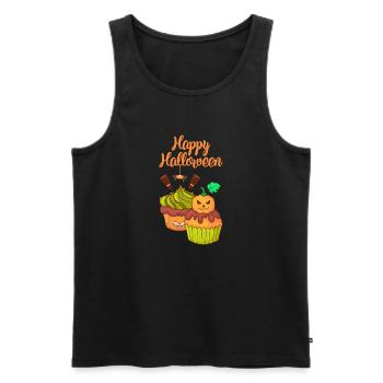Halloween Cupcake Muffin Kuchen Backen Süßigkeiten - Männer Premium Bio Tank Top - Schwarz - Vorne - AI Model Male 178 light (178cm)