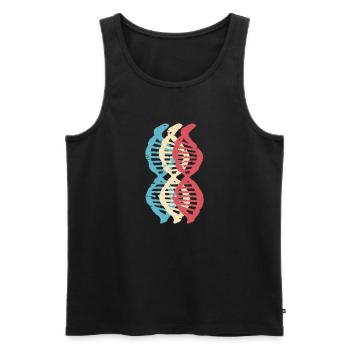 Science Biologie rétro ADN Génétique Motif 3 - Débardeur bio Premium Homme - noir - Devant - Michal (187cm)